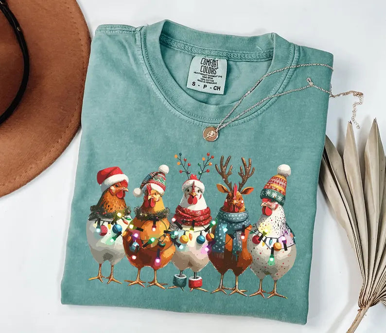 Funny Christmas Chicken Shirt - Christmas Farm Sweatshirt