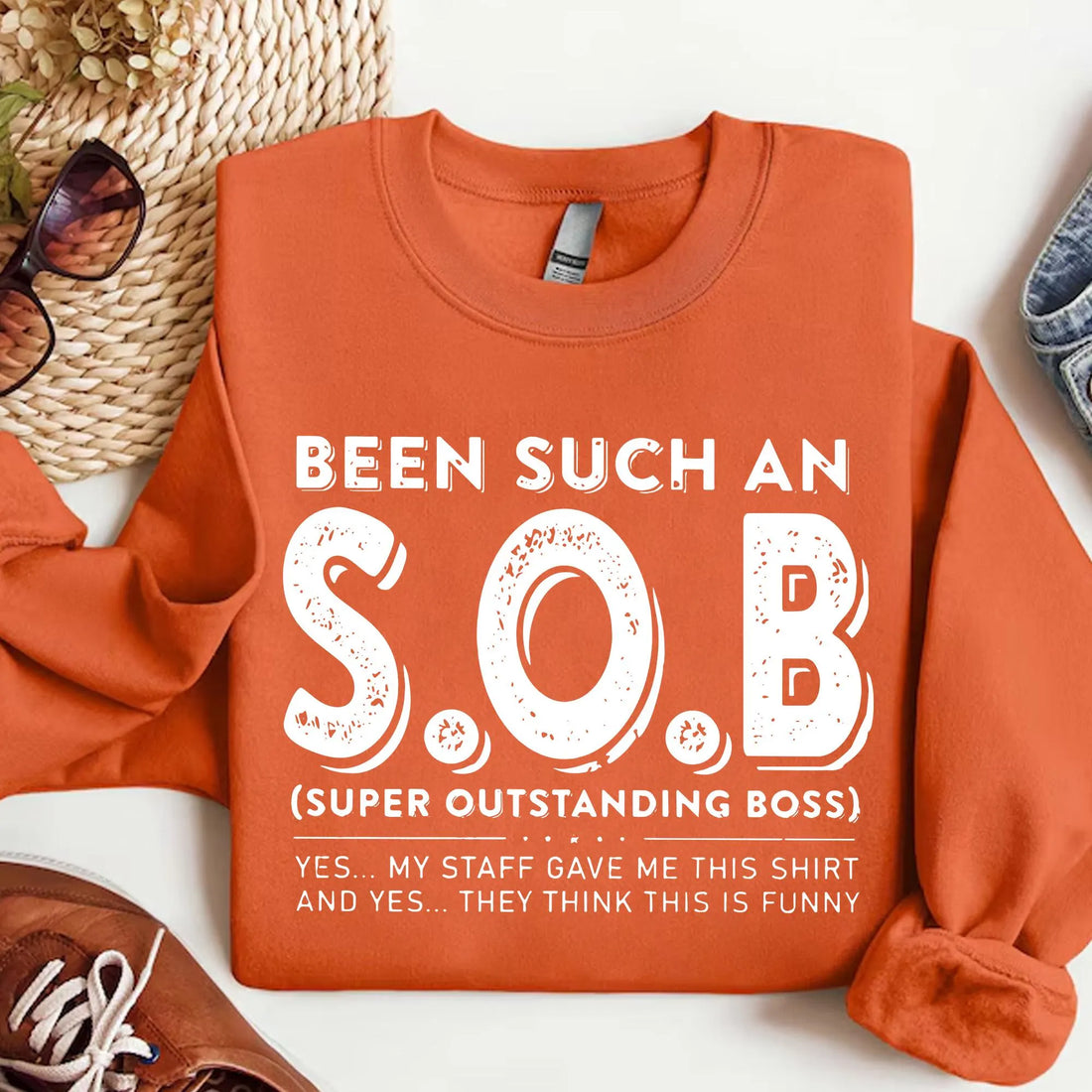 Funny Boss Appreciation T-Shirt - S.O.B (Super Outstanding Boss) - Office Humor Gift